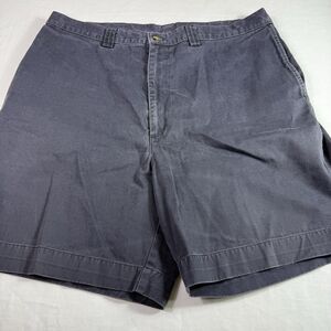 Haggar Generations Chino Shorts Men's 38‎ Navy Flat Front Slash Pocket Cotton